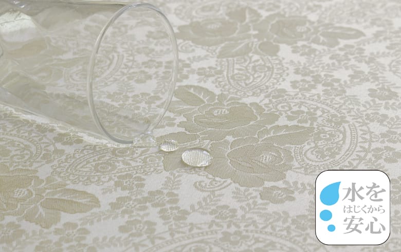 ローズ柄ジャカード織＆ギュピール テーブルセンター　約45×150cm [gracieux]