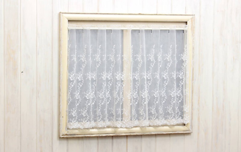 チュールレース カフェカーテン 約幅135×60cm [klaine blume]