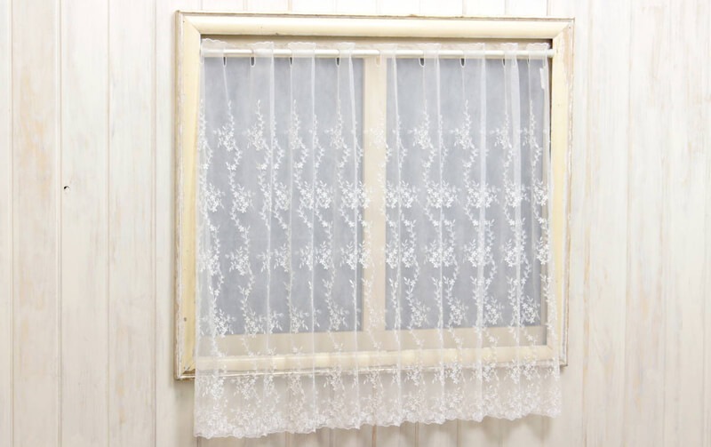 チュールレース カフェカーテン 約幅135×75cm [klaine blume]