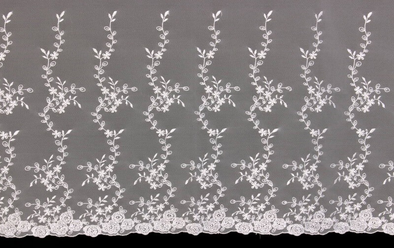 チュールレース カフェカーテン 約幅135×75cm [klaine blume]