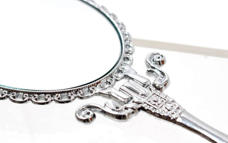 リボン刺繍 ハンドミラー スズラン 約18×7.5cm