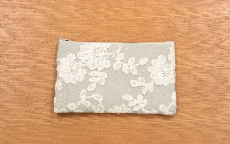 チェーンステッチ刺繍 マルチケース 約12×20cm [Luxurule]