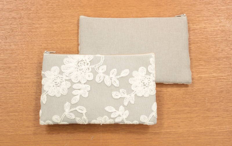 チェーンステッチ刺繍 マルチケース 約12×20cm [Luxurule]