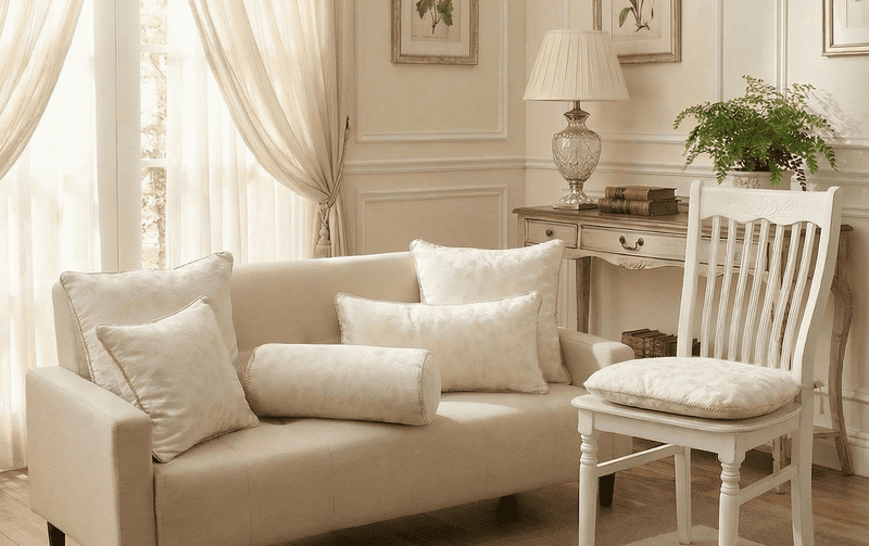 紐付シートクッション シェニール織 約43×45cm [Aurelia]｜インテリア