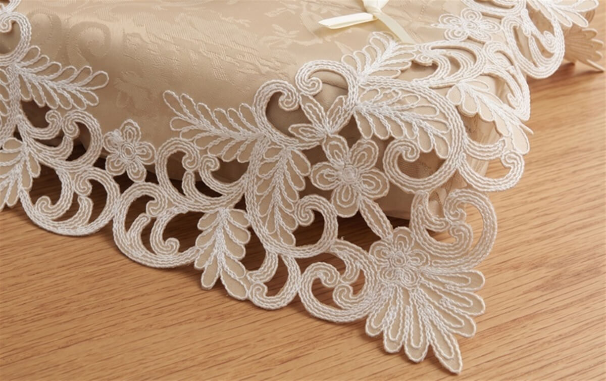 ティッシュボックスカバー コード刺繍 約12×26×11cm [Victorian Damask