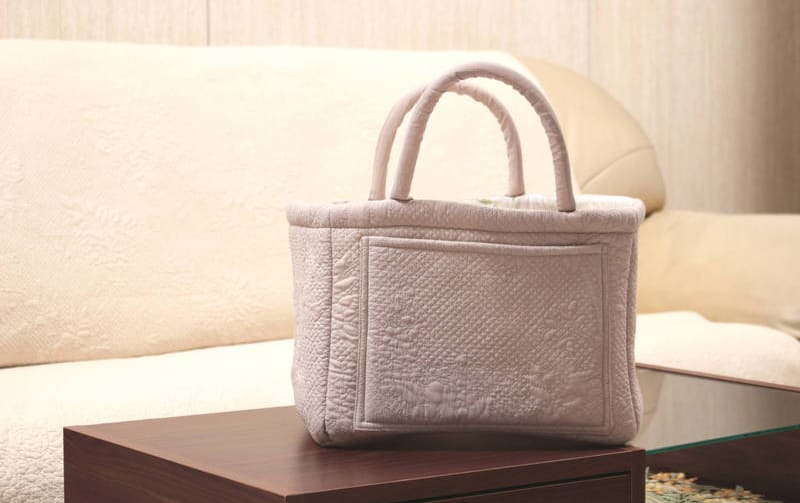 多針キルト ソフトバスケット 約31×26×25cm [Rose Colline]