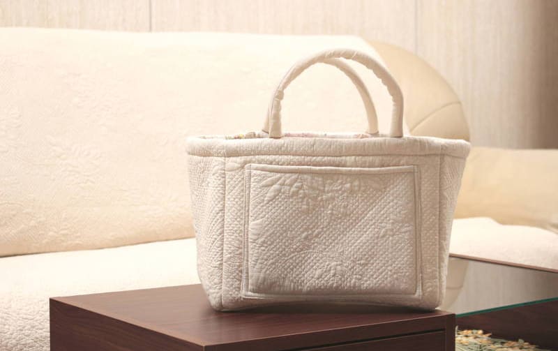 多針キルト ソフトバスケット 約31×26×25cm [Rose Colline]