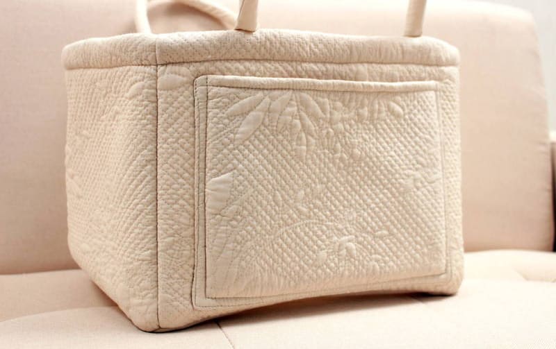 多針キルト ソフトバスケット 約31×26×25cm [Rose Colline]