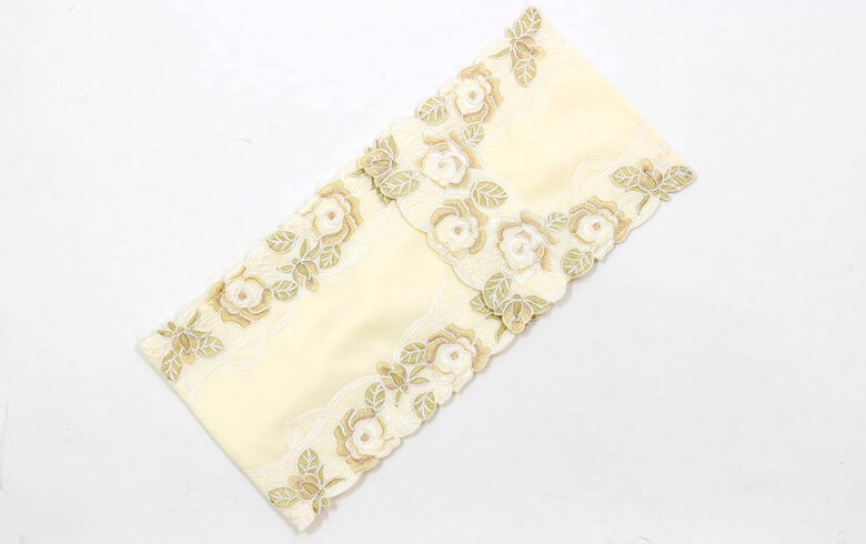 コード刺しゅう ペーパーホルダー 約16×36cm [Champagne]