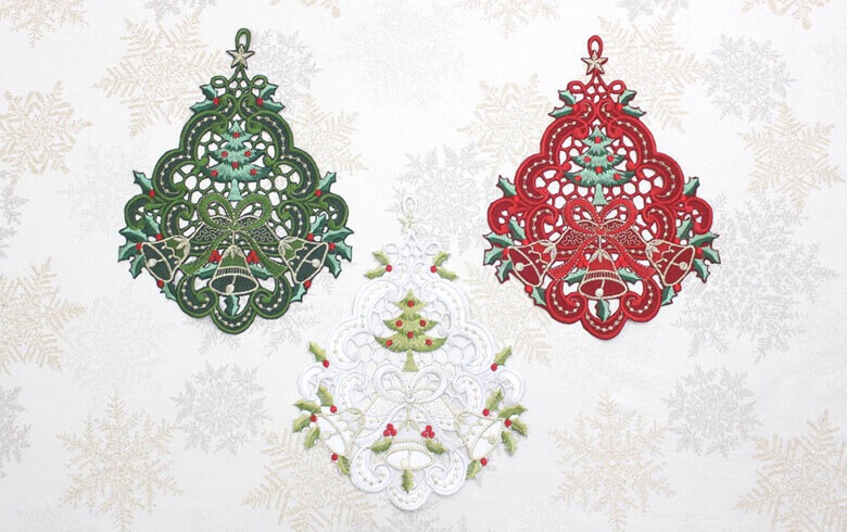 Xmas 刺繍 オーナメント 約18×25cm