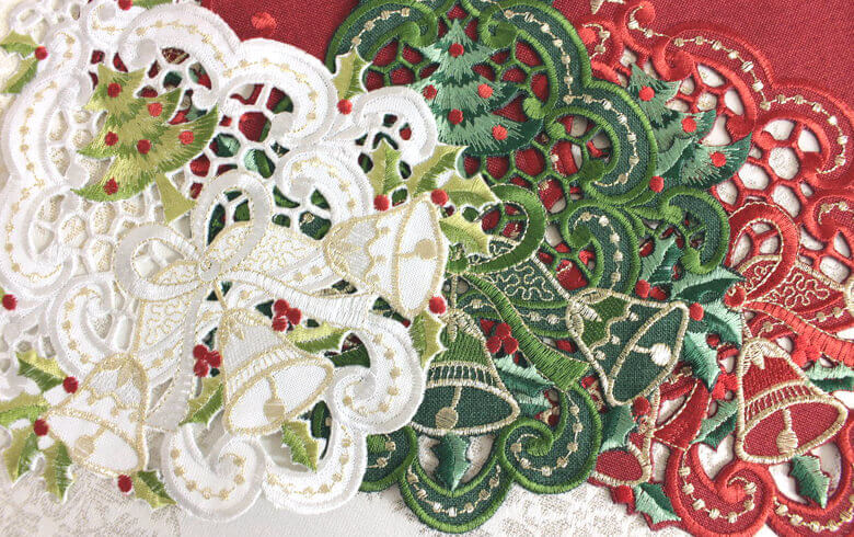 Xmas 刺繍 オーナメント 約18×25cm