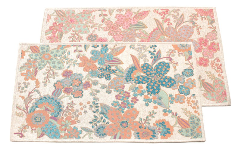 フラワー フロアマット 約70×120cm [Chenille]
