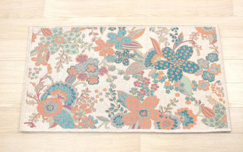 フラワー フロアマット 約70×120cm [Chenille]
