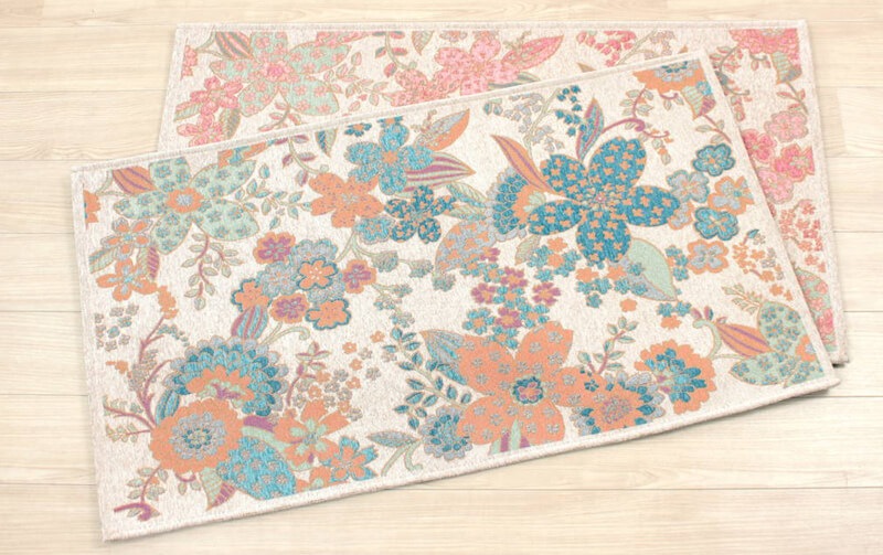 フラワー フロアマット 約70×120cm [Chenille]