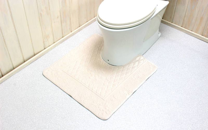 ベルベット調 キルティングトイレマット 約65×65cm