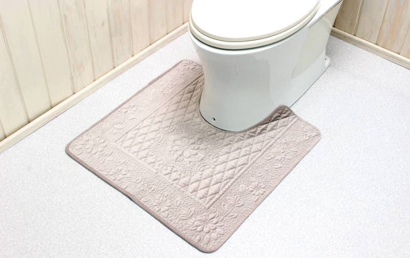 ベルベット調 キルティングトイレマット 約65×65cm