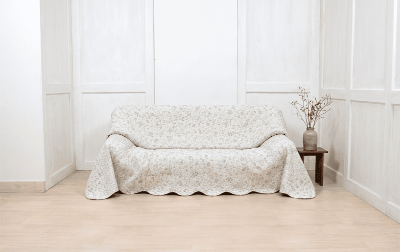 マルチカバー  クラシックフラワープリントキルト 約200×250cm