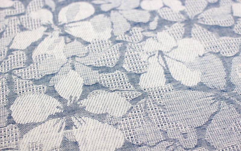 花柄クッションカバー 肌触りやさしい綿混ジャカード織 約45×45cm