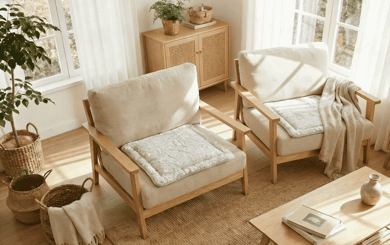 シートクッション コットンキルト 約50×50cm [Jardin d’Argent]