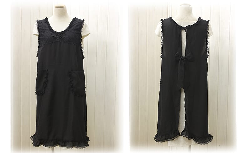 Black formal エプロン 約90×106cm｜インテリアレース・テーブルクロス