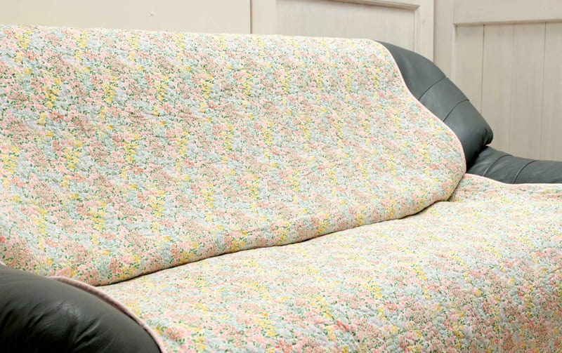 コットンキルト マルチカバー 約140×200cm [Flower Picnic]
