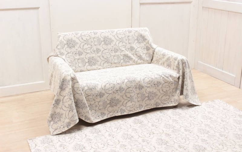 シェニール織 マルチカバー 約140×200cm [Toile Classique]