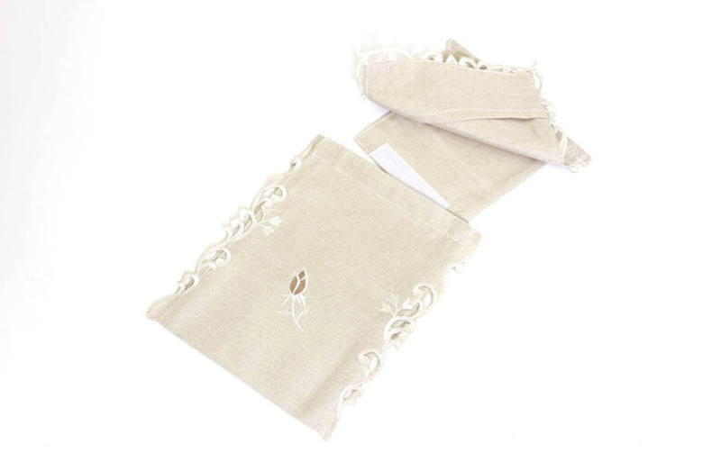 カットワーク刺繍 ペーパーホルダー 約16×36cm [Rose Metopes]