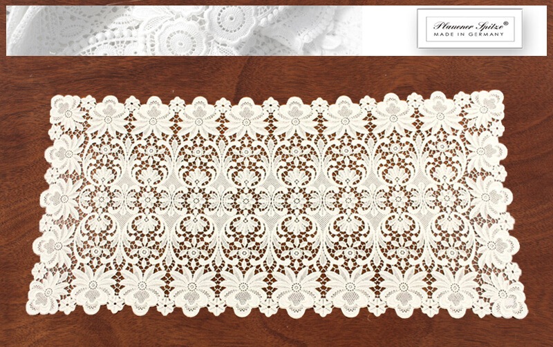綿ギュピールレース テーブルセンター 約52×100cm [Dresden]