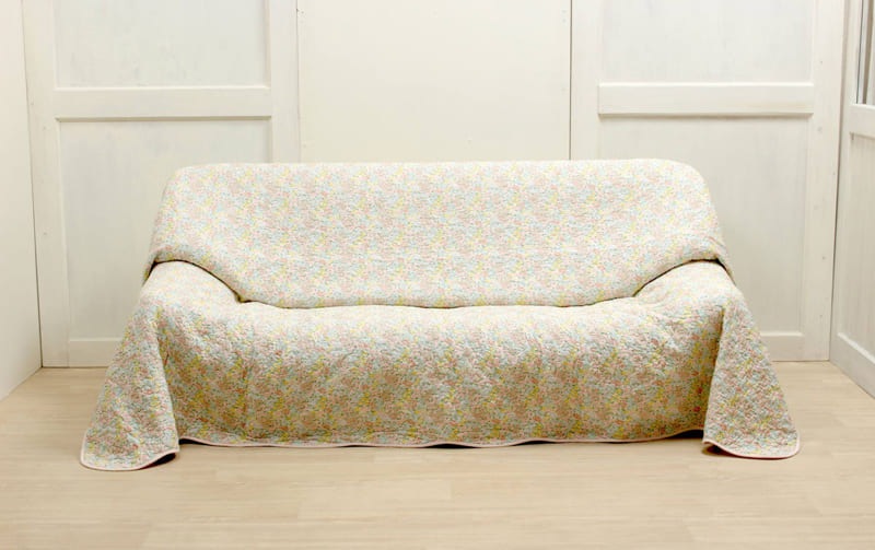 コットンキルト マルチカバー 約200×240cm [Flower Picnic]