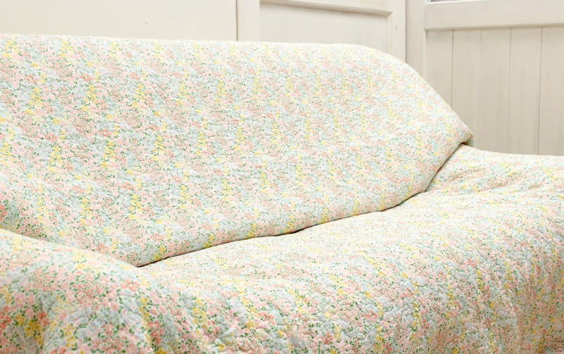 コットンキルト マルチカバー 約200×240cm [Flower Picnic]