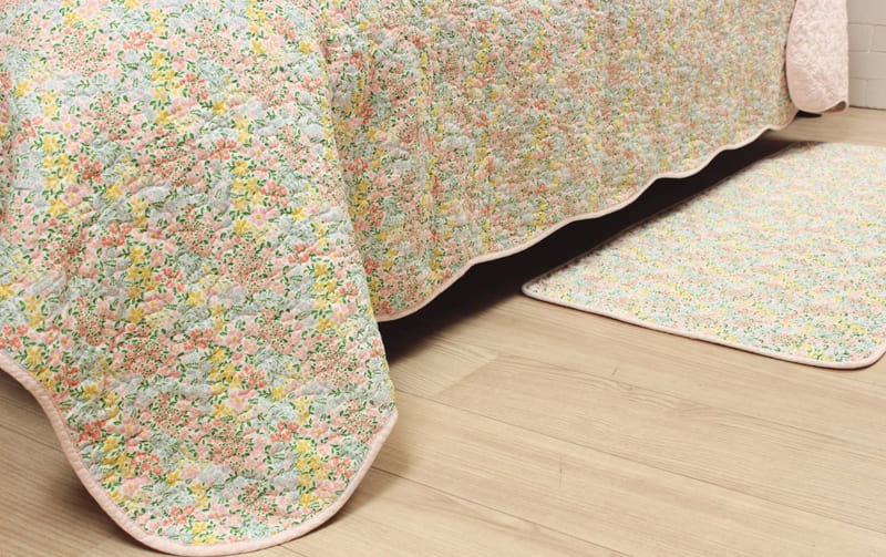 コットンキルト マルチカバー 約200×240cm [Flower Picnic]