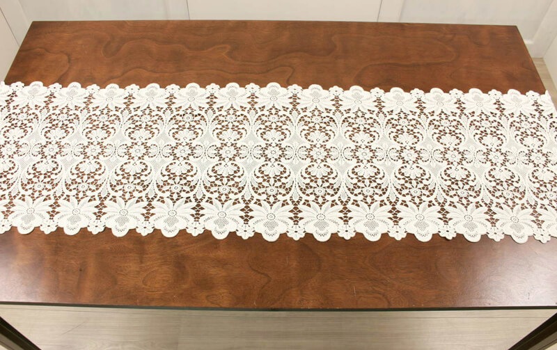 綿ギュピールレース テーブルセンター 約52×180cm [Dresden]