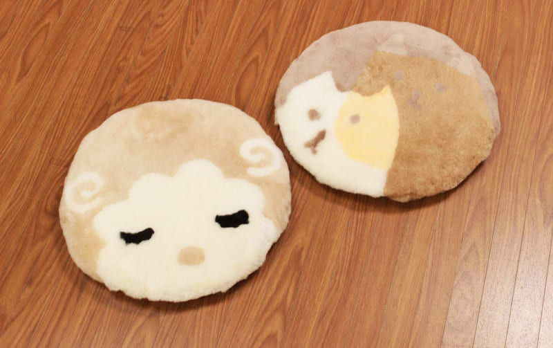 ムートン 円形シートクッション（ひつじ） 約40cm