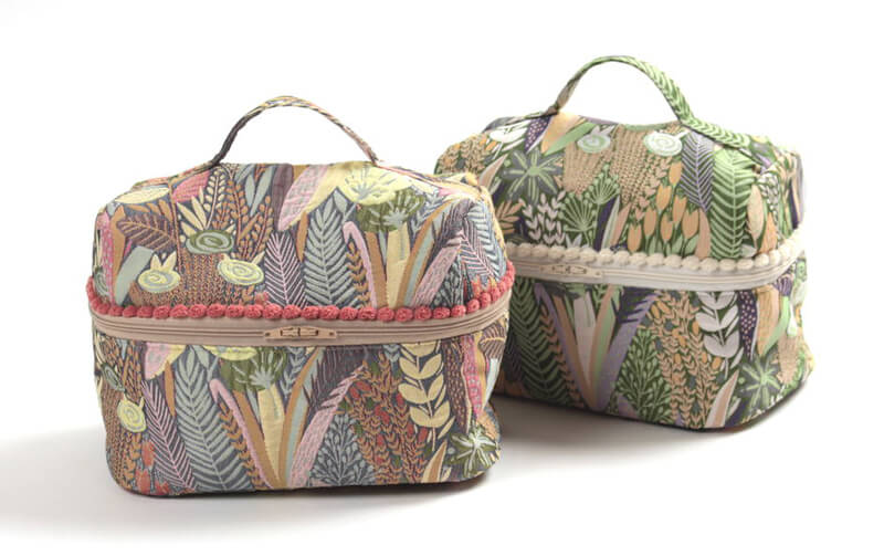 Botany ジャカード織 バニティポーチ 約22 14 15cm アミ ブルージュ アミ ブルージュ レース 刺繍 インテリア雑貨のお店