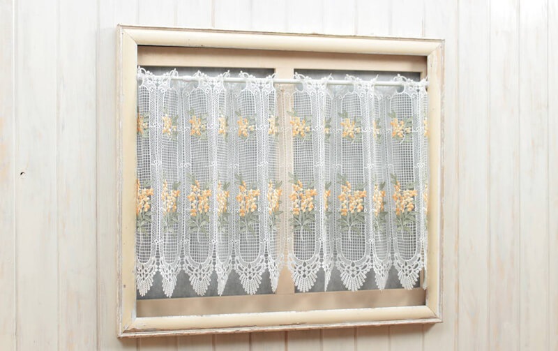 カフェカーテンミモザ柄45×150cm マルチカバー200×200cmおまとめ カフェカーテンミモザ柄45×150cm マルチカバー200×200cmおまとめ