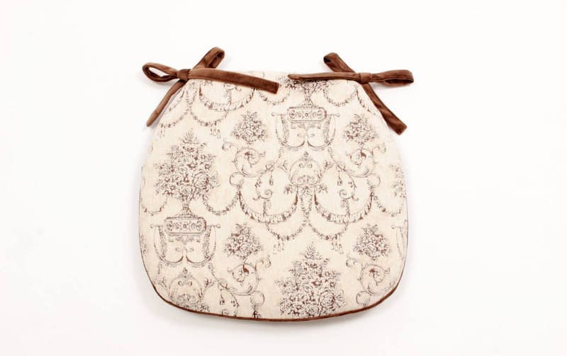 シェニール織 紐付シートクッション 約43×45cm [Toile Classique