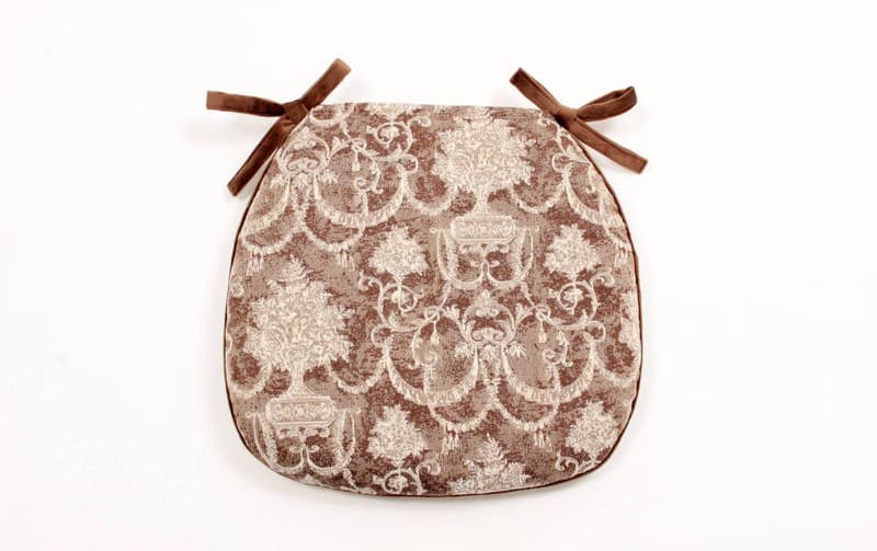 シェニール織 紐付シートクッション 約43×45cm [Toile Classique