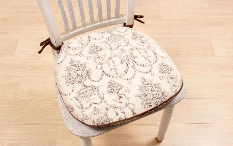 シェニール織 紐付シートクッション 約43×45cm [Toile Classique