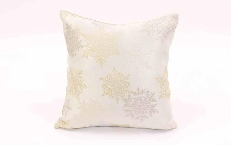 撥水加工ジャカード織 ミニクッション 約35×35cm [Snow crystal]