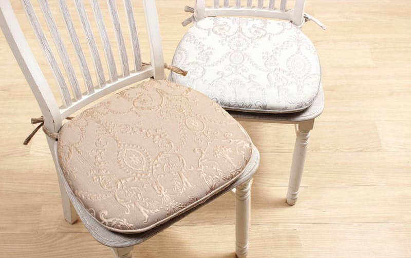 ジャカード織 紐付シートクッション 約43×45cm [nobleza]