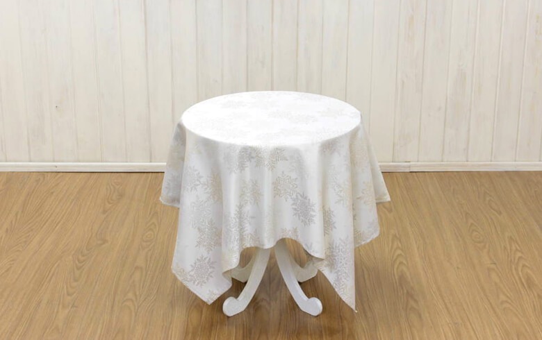 Snow crystal 撥水加工ジャカード織 テーブルクロス 約110×110cm