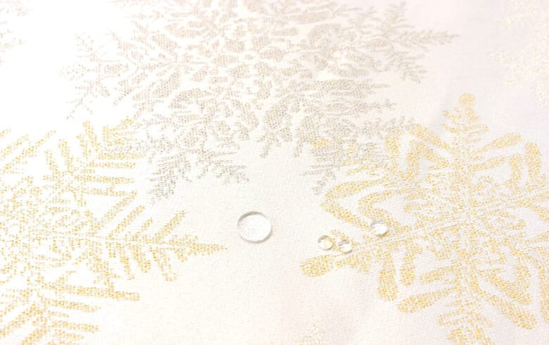 撥水加工ジャカード織 テーブルクロス 約110×110cm [Snow crystal]