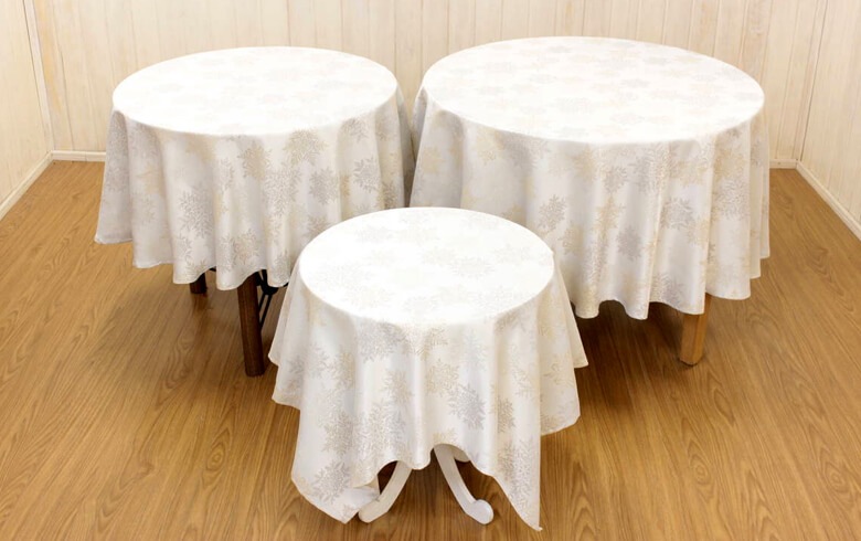 Snow crystal 撥水加工ジャカード織 テーブルクロス 約110×110cm