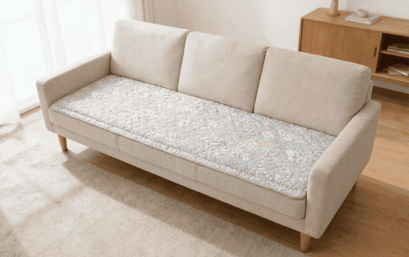 ロングシートクッション コットンキルト 約50×150cm [Jardin d’Argent]