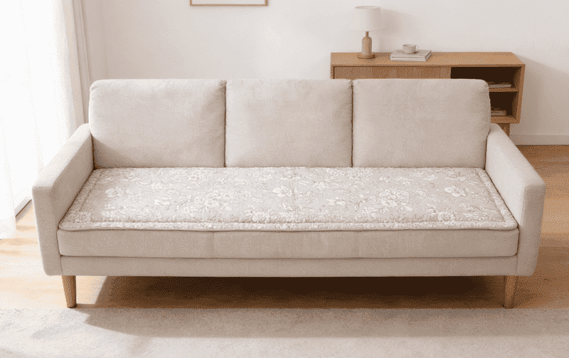 ロングシートクッション コットンキルト 約50×150cm [Jardin d’Argent]