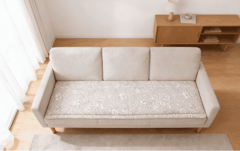 ロングシートクッション コットンキルト 約50×150cm [Jardin d’Argent]