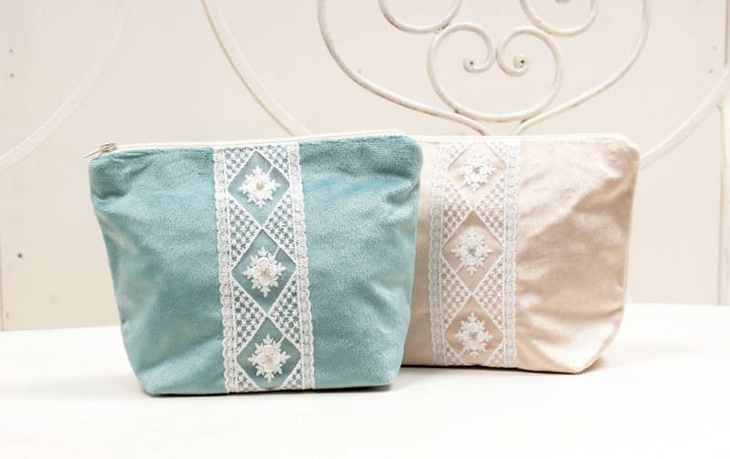 ジップポーチ ミニマルデザイン 約18×20cm [Velinor]