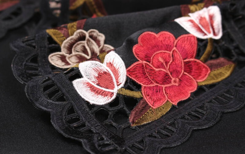 高密度カラー刺繍 テーブルセンター 約20×40cm [ardente]｜アミ