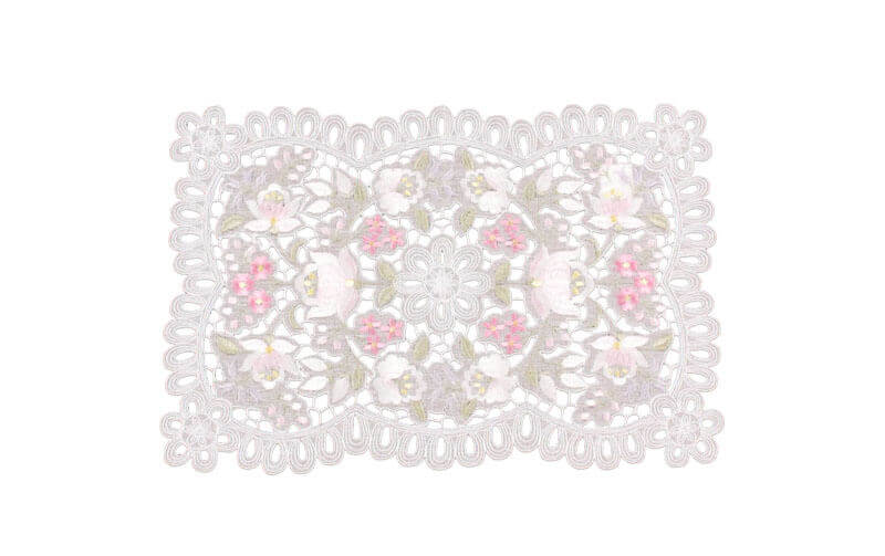 カロチャ調刺繍 テーブルセンター 約30×45cm [Danube]