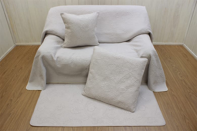高密度キルト ロングシートクッション 約50×120cm [GARNET]